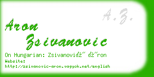 aron zsivanovic business card